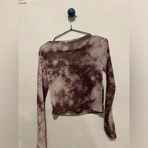 Mesh cloudy grey top
